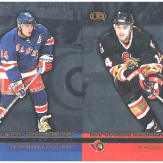 2002-03 Pacific Heads UP DOUBLE Un-CUT Theoren Fleury Rangers - Radek Bonk Senators #79 ja 85