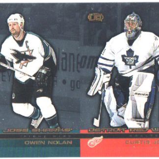 2002-03 Pacific Heads UP DOUBLE Un-CUT Owen Nolan Sharks - Curtis Joseph (G) Maple Leafs #109 ja 44