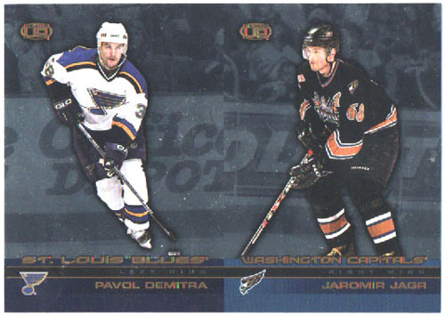 2002-03 Pacific Heads UP DOUBLE Un-CUT Pavol Demitra Blues - Jaromir Jagr Capitals #102 ja 124