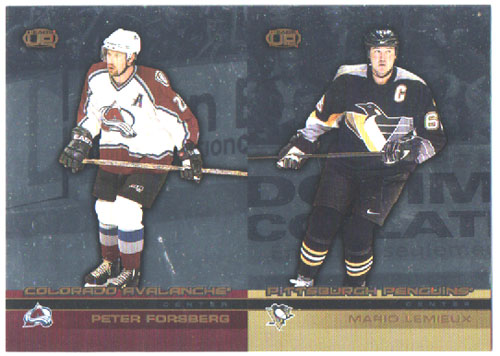 2002-03 Pacific Heads UP DOUBLE Un-CUT Peter Forsberg Avalanche - Mario Lemieux Penguins #30 ja 100