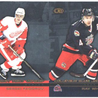 2002-03 Pacific Heads UP DOUBLE Un-CUT Sergei Fedorov Red Wings- Ray Whitney Blue Jackets #41 ja 36