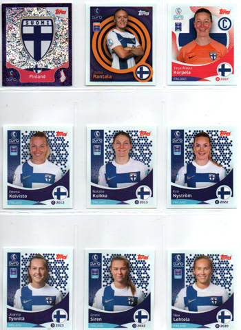 2025 Topps UEFA Euro WOMAN'S Switzerland #78 Tinja-Riikka Korpela- Captain (Finland)