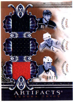 2010-11 Artifacts Hockey TUNDRA TRIOS GOLD JERSEYS 09/75 Tavares- Arnott- Horton #TT3-OSH