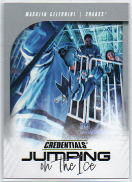 2024-25 Credentials JUMPING on The ICE #JI-MC Macklin Celebrini RC Sharks