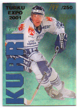 BONUS 75,00€, 1999 Cardset Jari Kurri TURKU EXPO/250 Team Finland FOIL