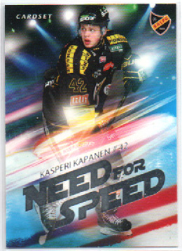 BONUS 45,00 €, 2014-15 Cardset NEED FOR SPEED #6 Kasperi Kapanen Kalpa