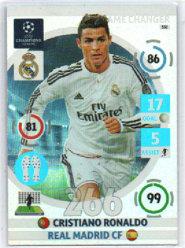 BONUS 155,00€, 2014-15 Panini Champions League GAME CHANGER #332 Cristiano Ronaldo (Real Madrid CF)