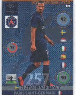 BONUS 55,00€, 2014-15 Panini Champions League INTERNATIONAL STAR #348 Zlatan Ibrahimović (Saint-Germain)