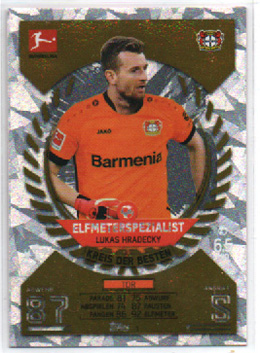 BONUS 75,00€, 2021-22 Match Attax Bundesliga ELFEMETERSPEZIALIST Lukas Hradecky