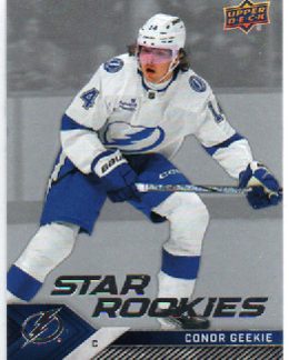 BONUS 65,00€, 2024-25 UD Star Rookies Set #19 Conor Geekie RC Lightning