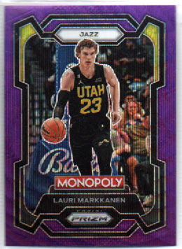 2023-24 NBA Panini Prizm MONOPOLY PURPLE WAVE PRIZM #85 Lauri Markkanen Utah Jazz