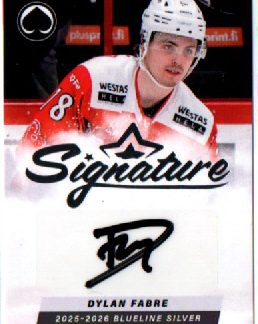 2025-26 BlueLine Series 2 SIGNATURE SILVER 26/80 #AU-DF Dylan Fabre ÄSSÄT