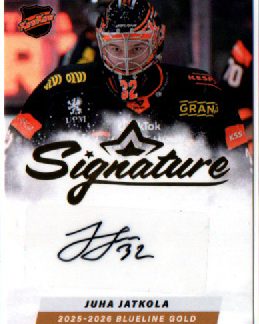 2025-26 BlueLine Series 2 SIGNATURE GOLD 10/40 #AU-JJ Juha Jatkola (G) KOOKOO