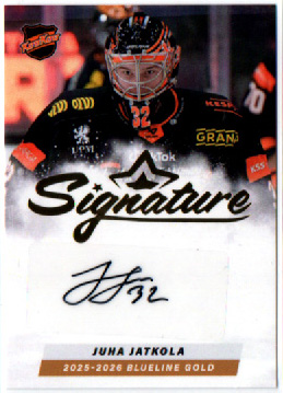 2025-26 BlueLine Series 2 SIGNATURE GOLD 10/40 #AU-JJ Juha Jatkola (G) KOOKOO