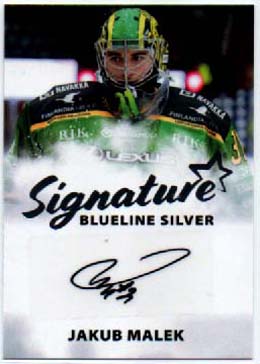 2024-25 BlueLine Series 1 SIGNATURE SILVER 49/100 #AU-JM Jakub Malekin ( G ) Ilves