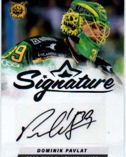 2025-26 BlueLine 1 SIGNATURE 10/80 #AU-DP Dominik Pavlat (G) Ilves