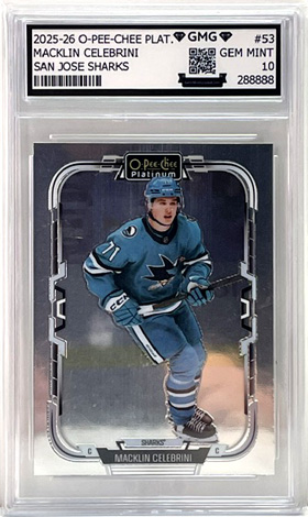 2024-25 O-Pee-Chee Platinum GMG - GEM MINT 10 #53 Macklin Celebrini RC Sharks