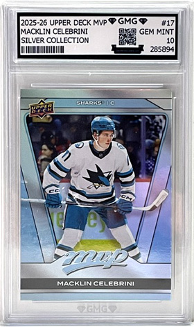 2024-25 UD MVP Silver Collection - GEM MINT 10 #17 Macklin Celebrini RC Sharks