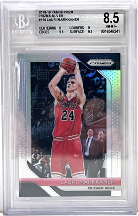 2018-19 Panini Prizms Silver BECKETT NM-MT+ 8.5 #110 Lauri Markkanen Chicago Bulls