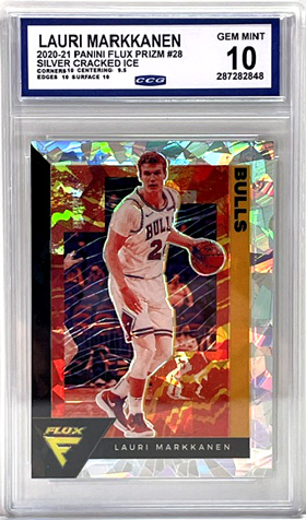 2020-21 Panini FLUX Prizm CCG GEM MINT 10 #28 Lauri Markkanen Chicago Bulls